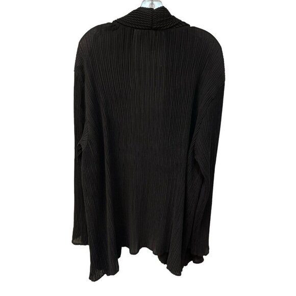 Catherine’s Black Ribbed Open Front Waterfall Knit Basic Cardigan Plus Size 4X - Picture 5 of 6